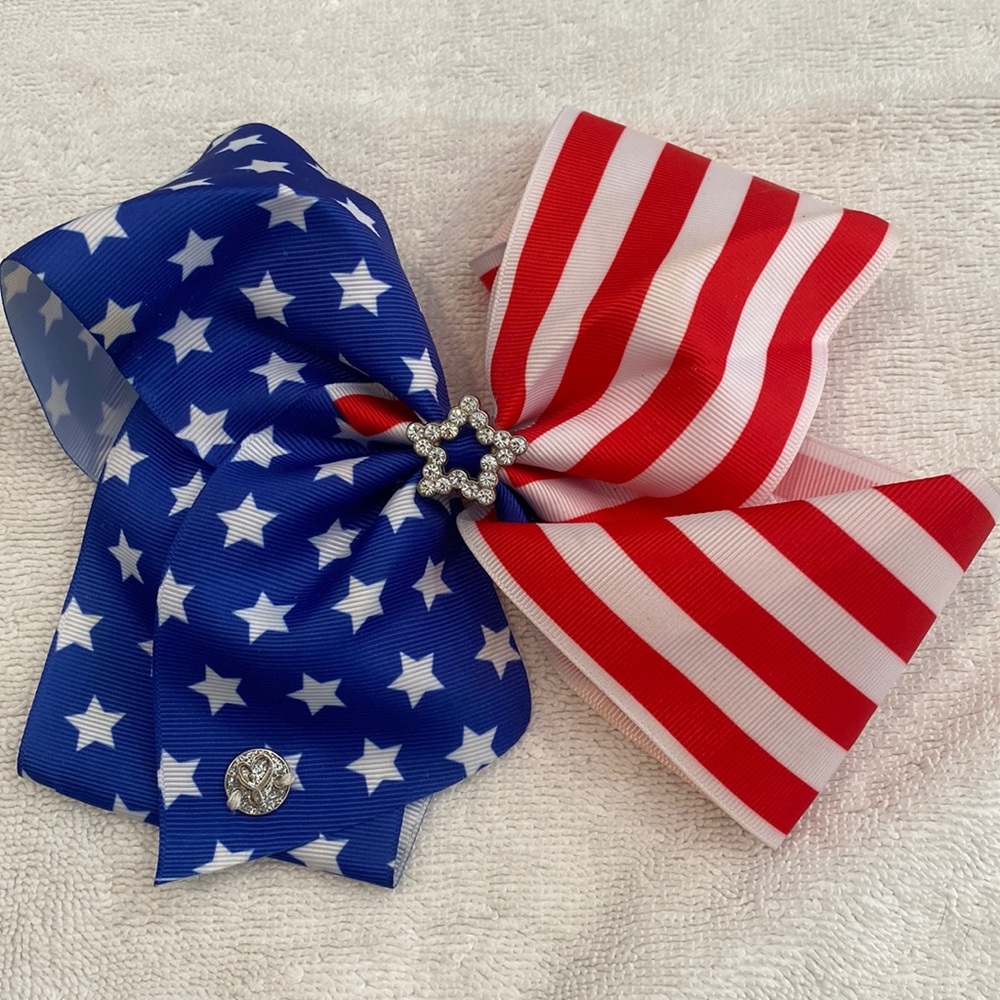 JO JO STARS AND STRIPES LARGE BOW NWOT